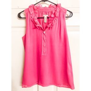 J Crew silk ruffle tank
